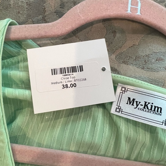 Long Sleeve Green Top | Green Ribbed Button Top - Picture 6 of 7